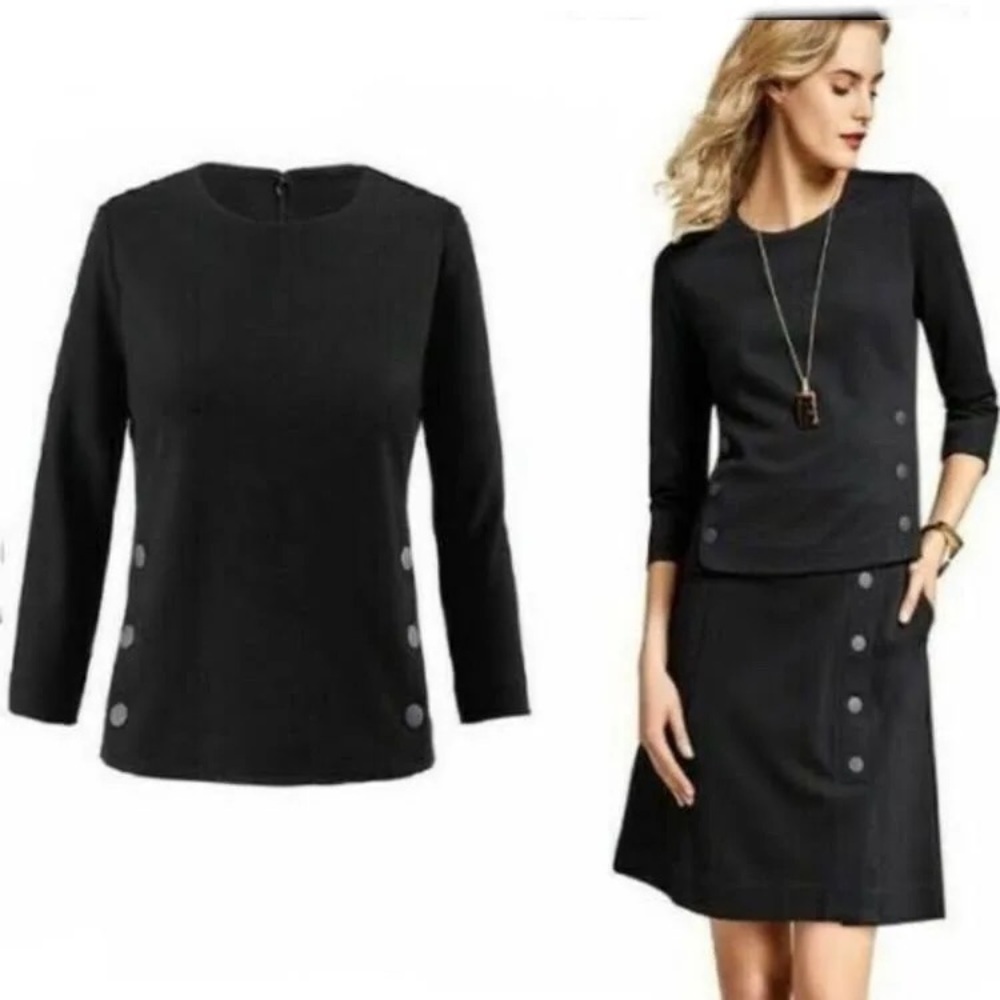 Cabi Osaka Nights Snap Detail Utility Black Top Small